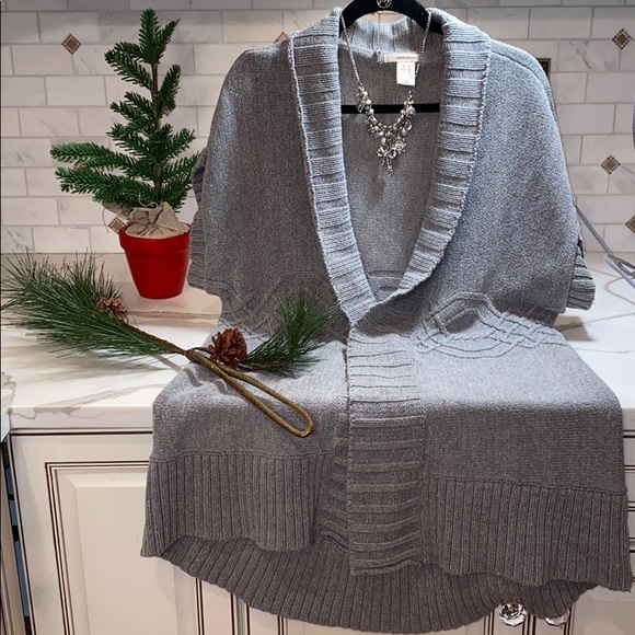 DKNY JEANS GREY SPARKLE LONG SWEATER COVER - Picture 1 of 7